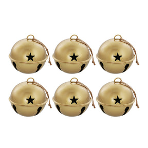 Jingle Bells - Jingle Bell Ornaments (large Version) - 6 Pack - Burnished Gold