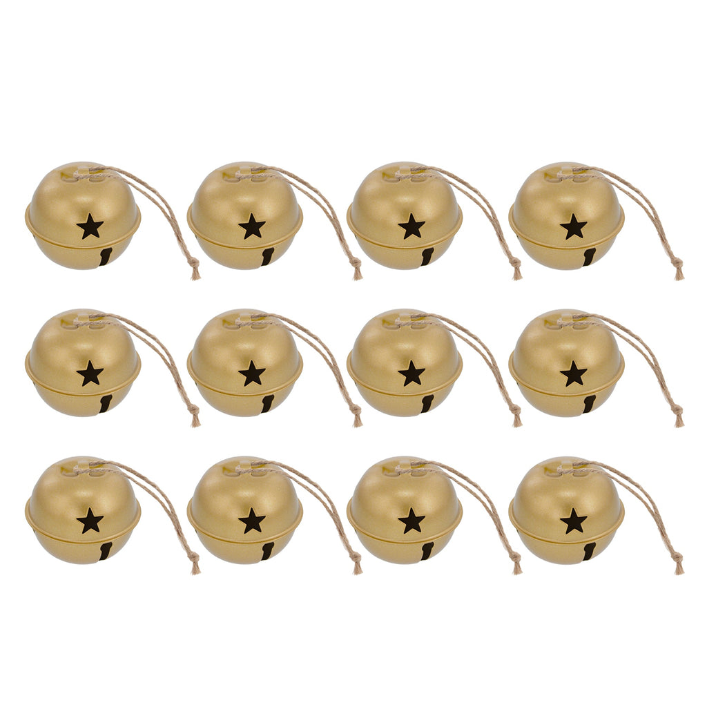 Jingle Bells - Jingle Bell Ornaments (Small Version) - 12 Pack - Burnished Gold