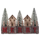 MERRY Wood Blocks - Christmas MERRY LED Pre-Lit Tabletop Decorative Wood Blocks