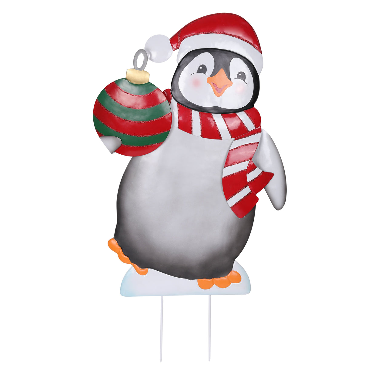Outdoor Decor - 24 Inch Metal Christmas Penguin Outdoor Yard Decor