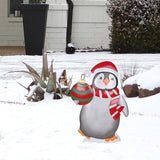 Outdoor Decor - 24 Inch Metal Christmas Penguin Outdoor Yard Decor