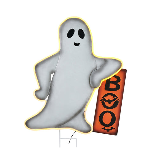 Outdoor Decor - Halloween Ghost Yard Decoration With Stakes (Pre-lit)