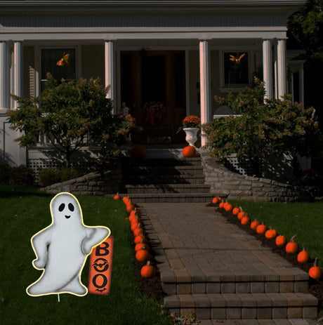 Outdoor Decor - Halloween Ghost Yard Decoration With Stakes (Pre-lit)