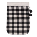 Santabag - 20 Inch X 28 Inch White And Black Buffalo Check Christmas Santa Bag