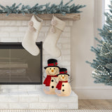 Seasonal & Holiday Decorations - 14 Inch Spun Acrylic Snowman With LED Lights