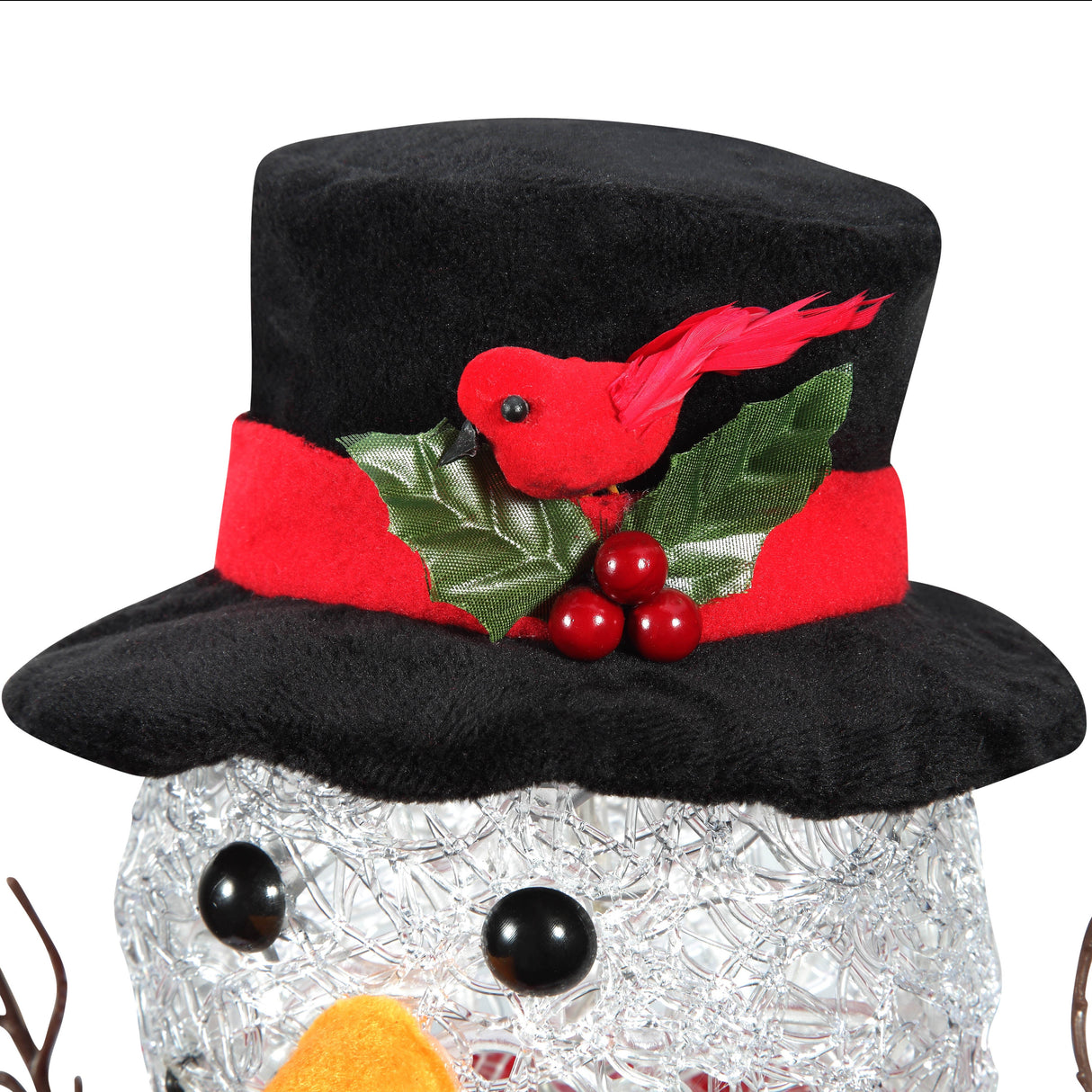 Seasonal & Holiday Decorations - 18 Inch Spun Acrylic Snowman With LED Lights