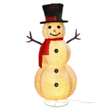 Seasonal & Holiday Decorations - 48 Inch Tall Collapsible Tinsel Fabric Snowman For Indoor Or Outdoor Use