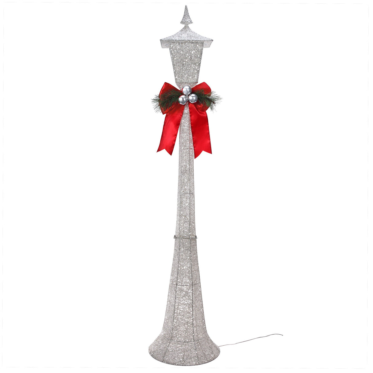 Seasonal & Holiday Decorations - 60 Inch Tall White Lamppost With LED Lights For Indoor Or Outdoor Use