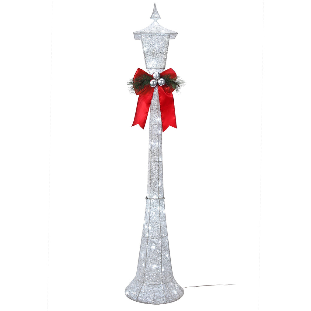 Seasonal & Holiday Decorations - 60 Inch Tall White Lamppost With LED Lights For Indoor Or Outdoor Use