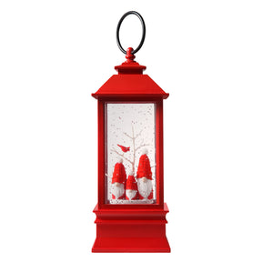 Snowburst?äó 9" Plastic Lantern W/Gnome Trio