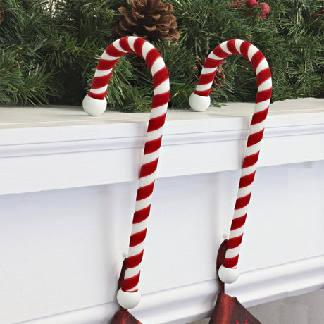 Stocking Holder - Candy Cane Stocking Holder - 2 Pack - Velvet