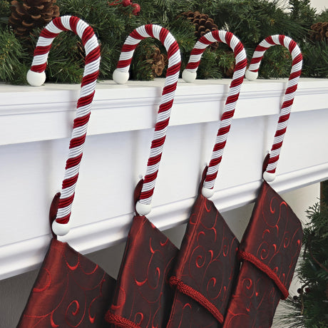 Stocking Holder - Candy Cane Stocking Holder - 4 Pack - Large