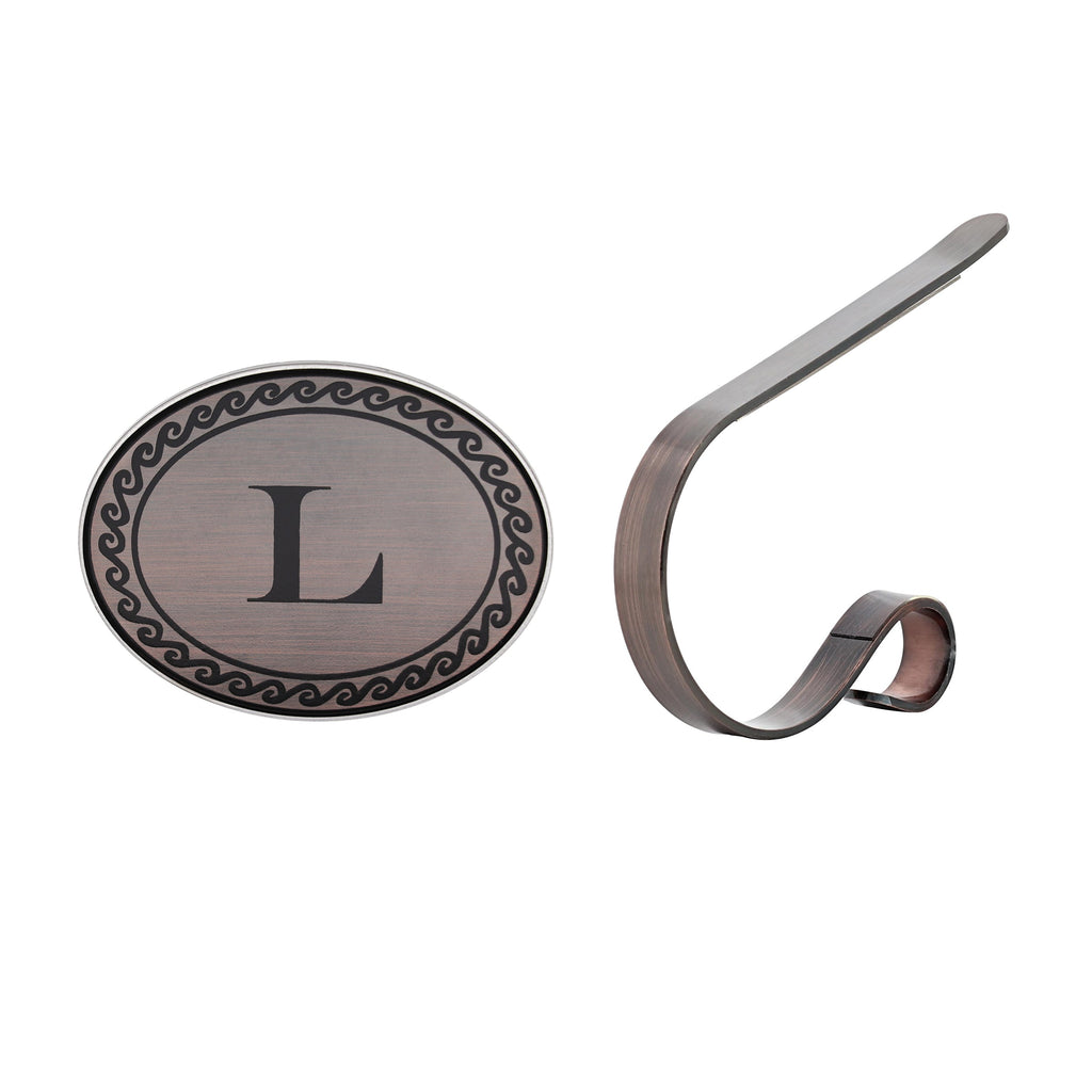 Stocking Holder - The Original MantleClip® Monogram Clip-on Stocking Holder - Oil-Rubbed Bronze