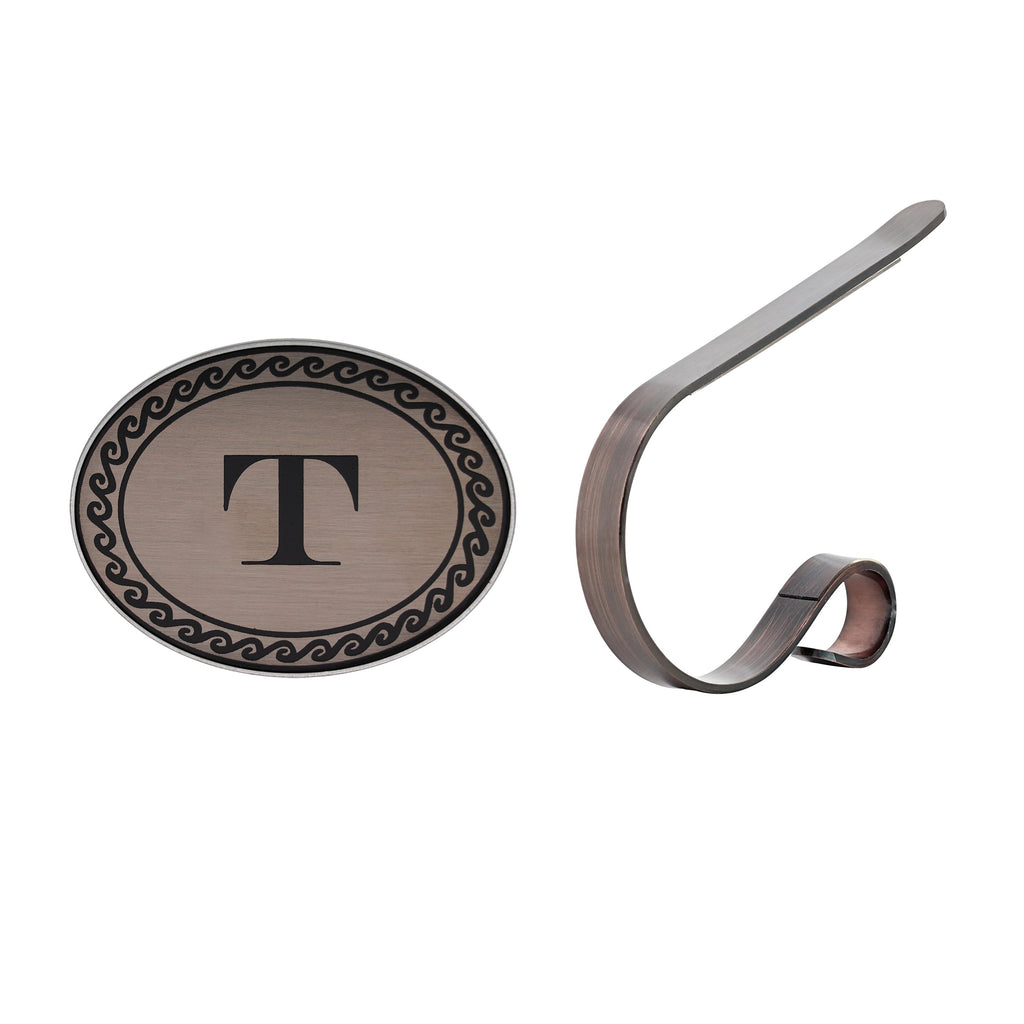Stocking Holder - The Original MantleClip® Monogram Clip-on Stocking Holder - Oil-Rubbed Bronze