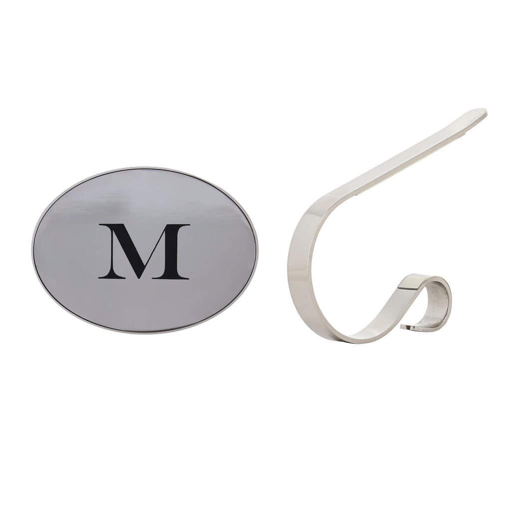 Stocking Holder - The Original MantleClip® Monogram Clip-on Stocking Holder - Silver