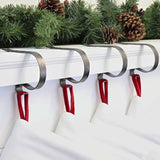 Stocking Holder - The Original MantleClip® Stocking Holder - Embossed Holly - Pewter