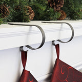 Stocking Holder - The Original MantleClip® Stocking Holder - Embossed Holly - Pewter