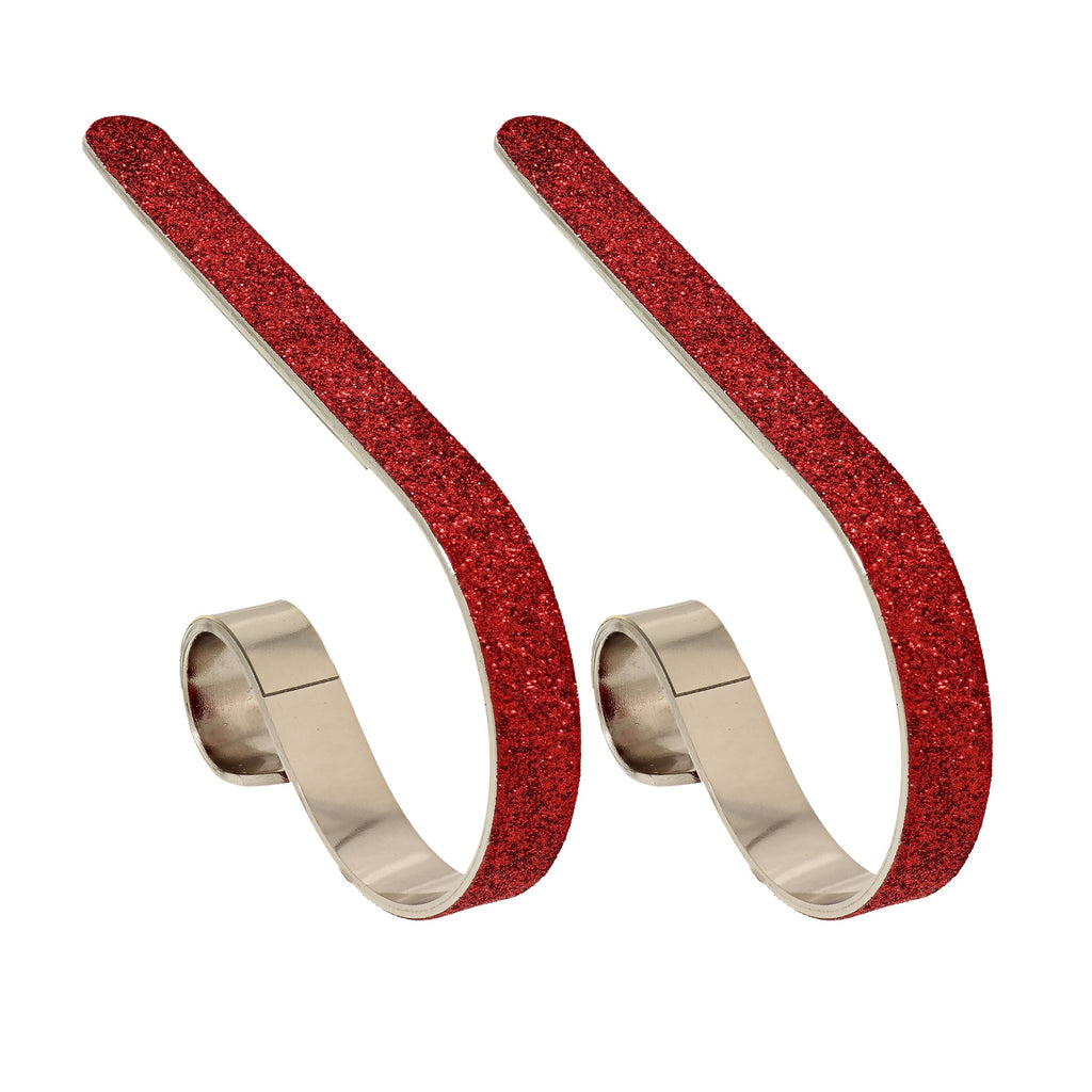 Stocking Holder - The Original MantleClip® Stocking Holder - Glitter Red