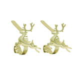 Stocking Holder - The Original MantleClip?« Stocking Holder With Removable Metal Holiday Icons, 2 Pack - Gold Reindeer