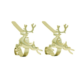 Stocking Holder - The Original MantleClip?« Stocking Holder With Removable Metal Holiday Icons, 2 Pack - Gold Reindeer