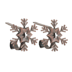 Stocking Holder - The Original MantleClip?« Stocking Holder With Removable Metal Holiday Icons, 2 Pack - Oil-Rubbed Bronze Snowflake