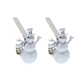 Stocking Holder - The Original MantleClip?« Stocking Holder With Removable Metal Holiday Icons, 2 Pack - Silver Snowman