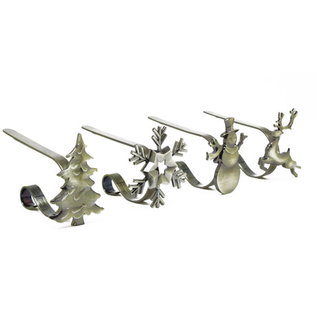 Stocking Holder - The Original MantleClip?« Stocking Holder With Removable Metal Holiday Icons, 4 Pack - Assorted Antique Brass
