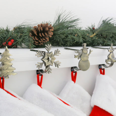 Stocking Holder - The Original MantleClip?« Stocking Holder With Removable Metal Holiday Icons, 4 Pack - Assorted Antique Brass