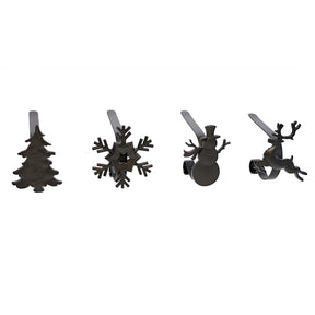 Stocking Holder - The Original MantleClip?« Stocking Holder With Removable Metal Holiday Icons, 4 Pack - Assorted Matte Black