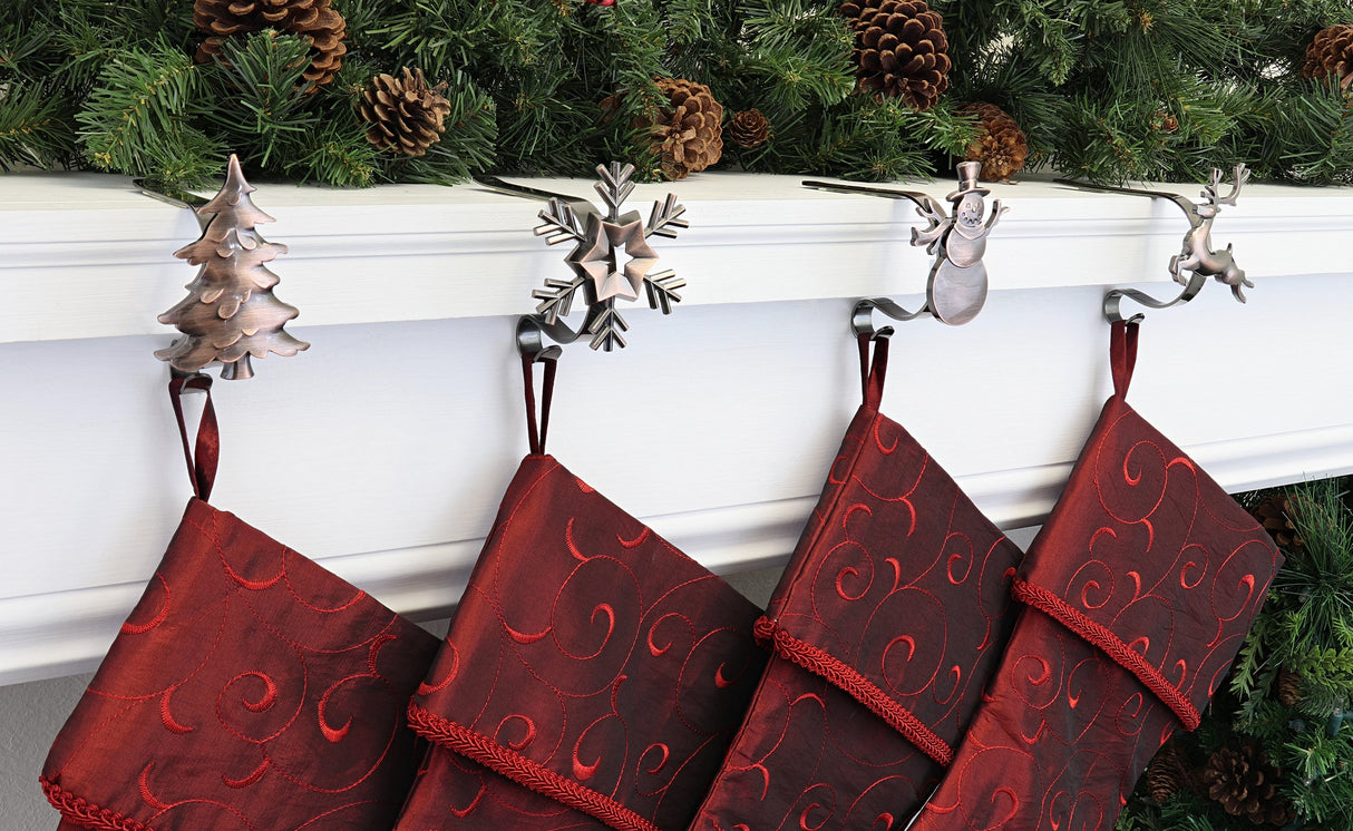 Stocking Holder - The Original MantleClip?« Stocking Holder With Removable Metal Holiday Icons, 4 Pack - Assorted Oil-Rubbed Bronze