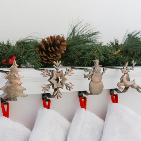 Stocking Holder - The Original MantleClip?« Stocking Holder With Removable Metal Holiday Icons, 4 Pack - Assorted Oil-Rubbed Bronze