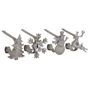 Stocking Holder - The Original MantleClip?« Stocking Holder With Removable Metal Holiday Icons, 4 Pack - Assorted Pewter