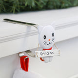 Stocking Holder - The Original MantleClip® Stocking Holder With Snowman Family - Cat Icon