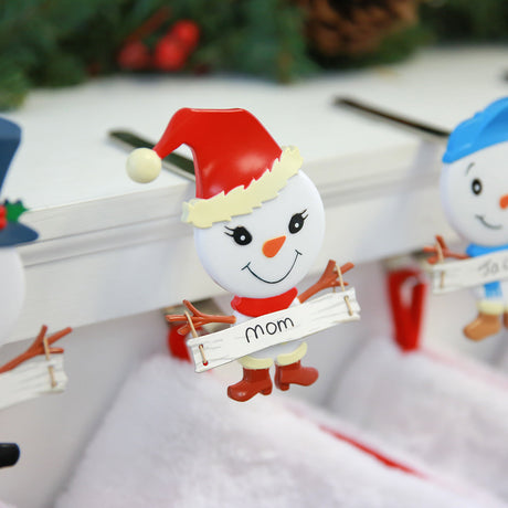 Stocking Holder - The Original MantleClip® Stocking Holder With Snowman Family - Mother Icon