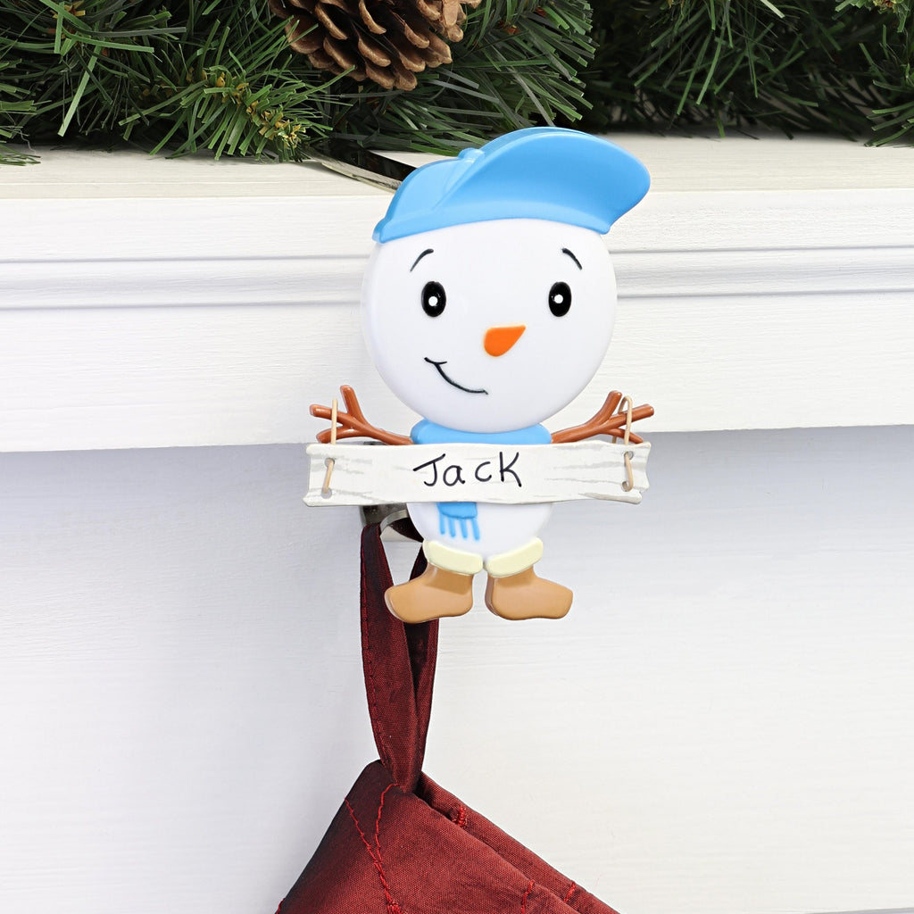 Stocking Holder - The Original MantleClip® Stocking Holder With Snowman Family - Son Icon