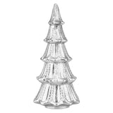 Tabletop Decor - 14 Inch Lighted Mercury Glass Christmas Tree