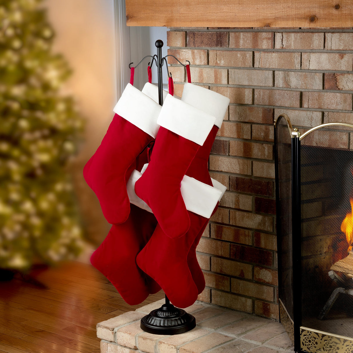 Tabletop Decor - Adapt?äó Adjustable Christmas Stocking Tree Stand - Matte Black