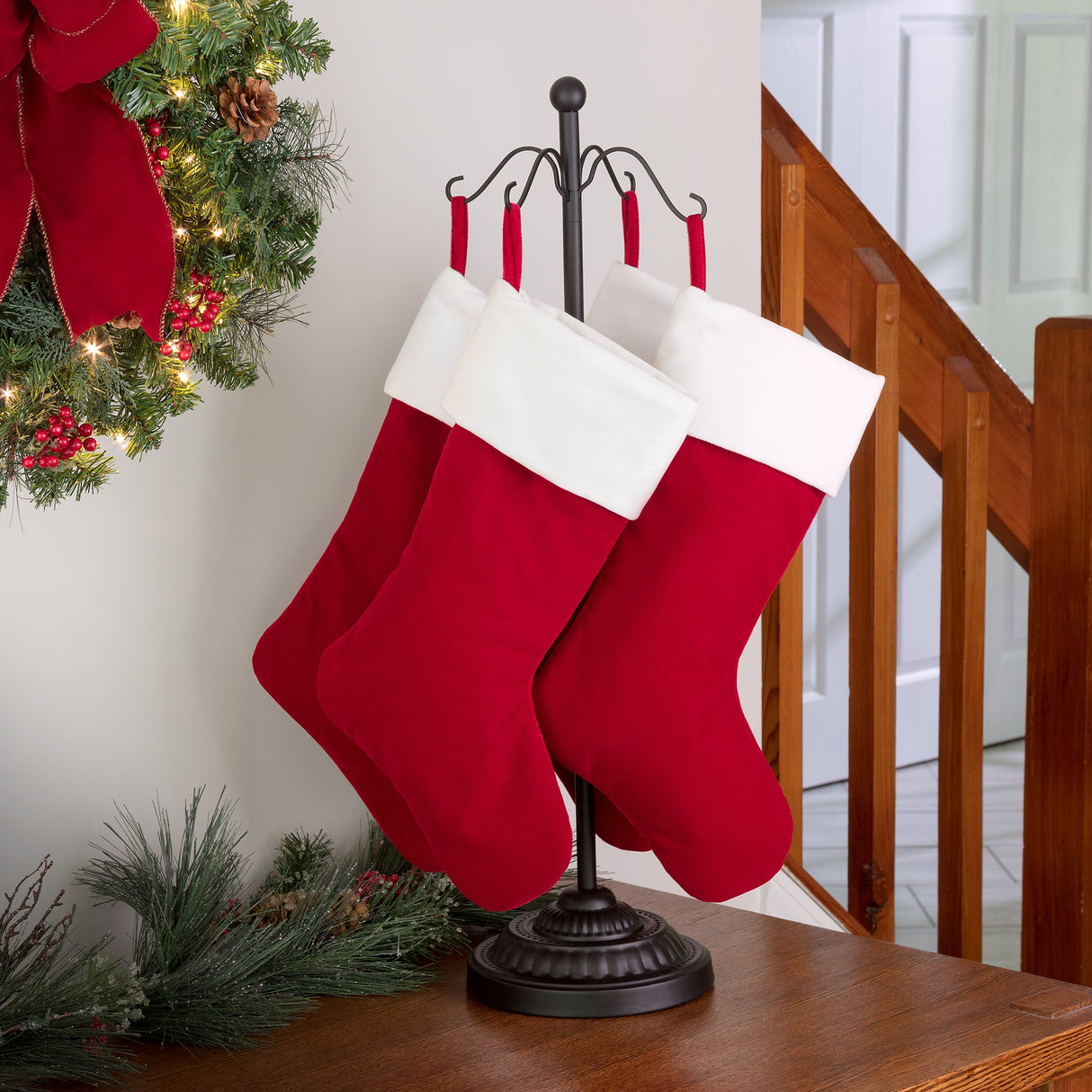 Tabletop Decor - Adapt?äó Adjustable Christmas Stocking Tree Stand - Matte Black