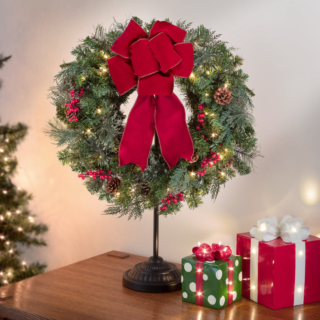 Tabletop Decor - Adapt?äó Adjustable Christmas Stocking Tree Stand - Matte Black