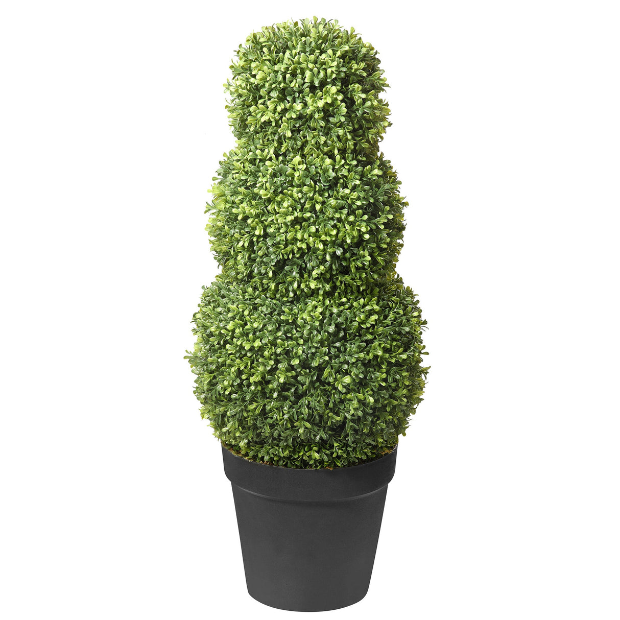 Triple Ball Artificial Boxwood Topiary Adjustable To 64 Inches Tall