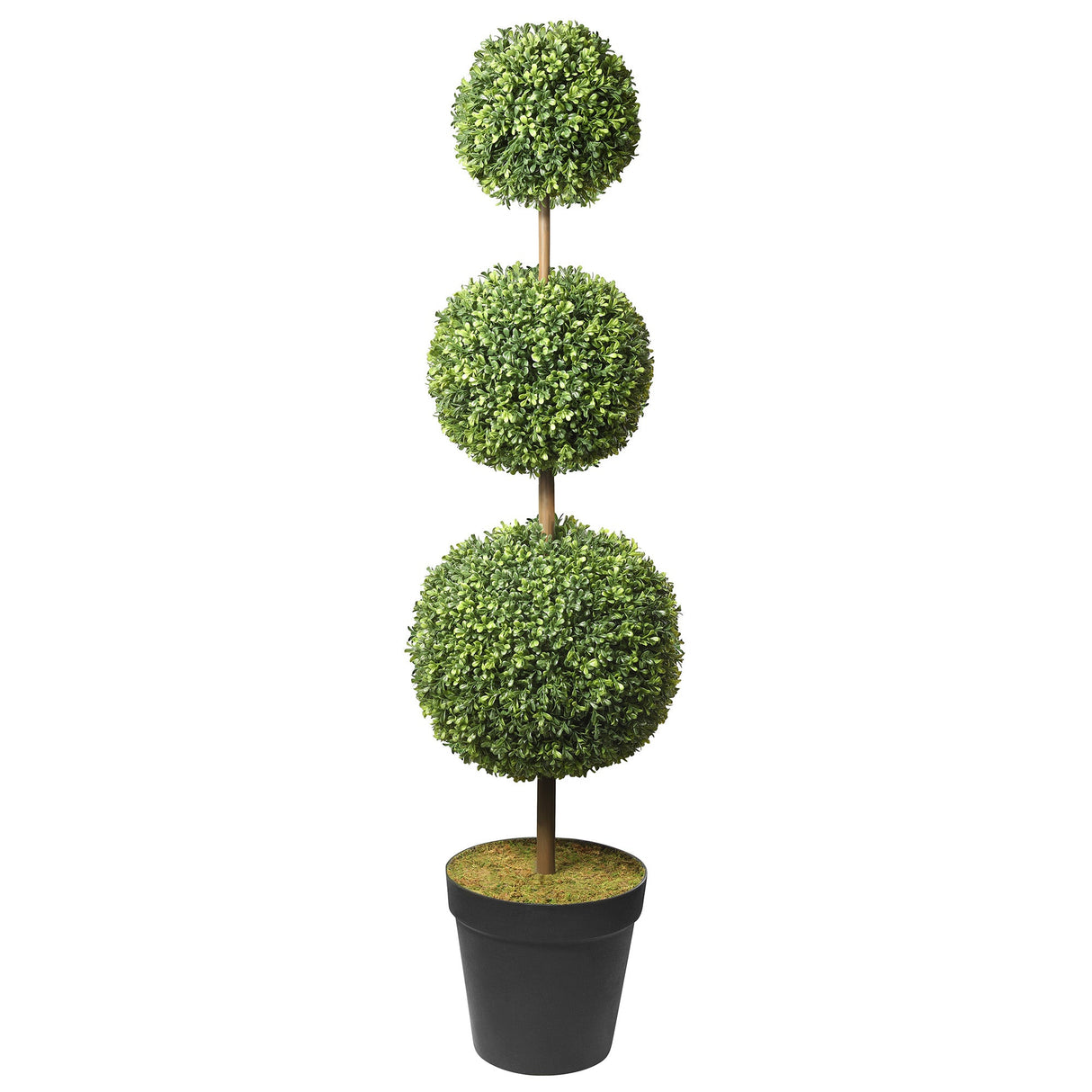 Triple Ball Artificial Boxwood Topiary Adjustable To 64 Inches Tall