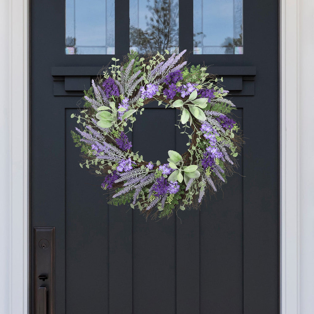 Wreath - 24 Inch Mixed Lavender/Larkspur Wreath