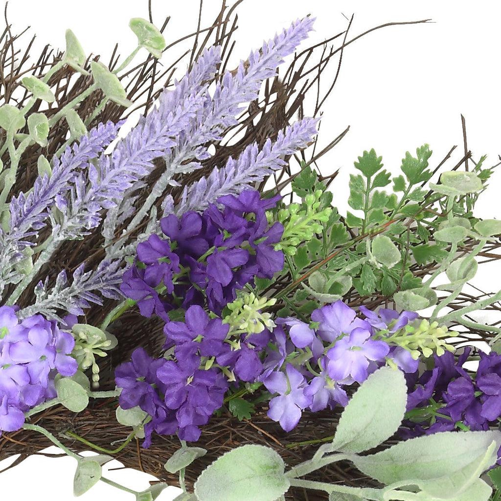 Wreath - 24 Inch Mixed Lavender/Larkspur Wreath