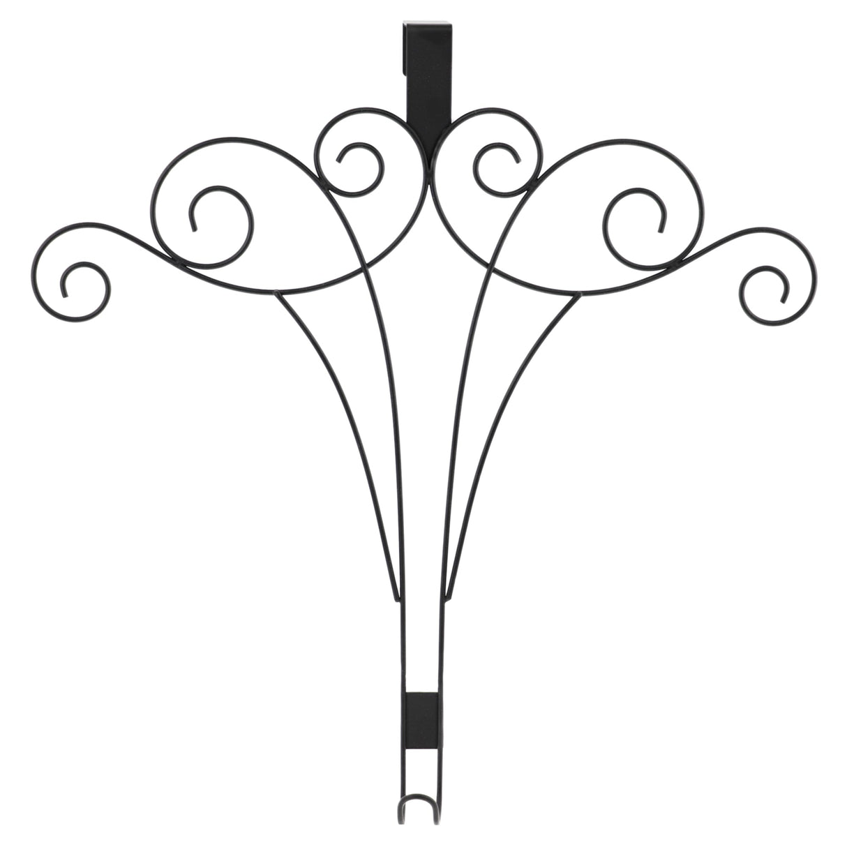 Wreath Hangers - 18-Inch Scrollwork Wreath Hanger- Black