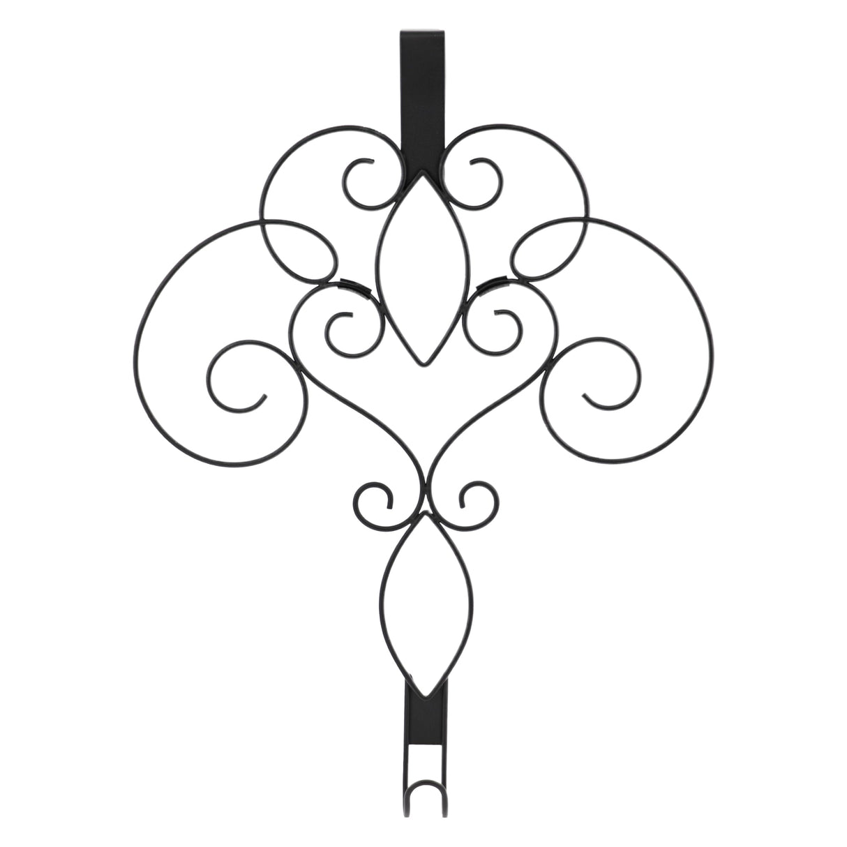 Wreath Hangers - 18-Inch Scrollwork Wreath Hanger- Black