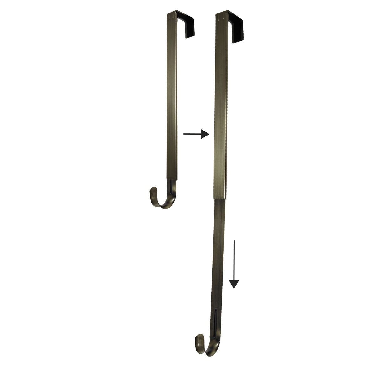 Wreath Hangers - Adapt?äó Adjustable Length Wreath Hanger - 2 Pack Antique Brass