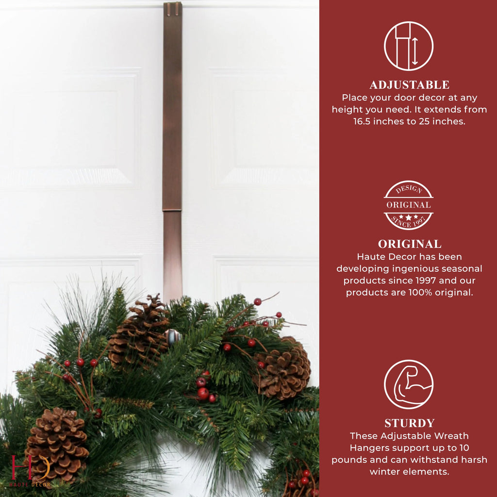 Wreath Hangers - Adapt™ Adjustable Length Wreath Hanger - Oil Rubbed Bronze 10 Lb Capacity