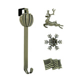 Wreath Hangers - Adapt?äó Adjustable Length Wreath Hanger With 4 Interchangeable Icons - Antique Brass