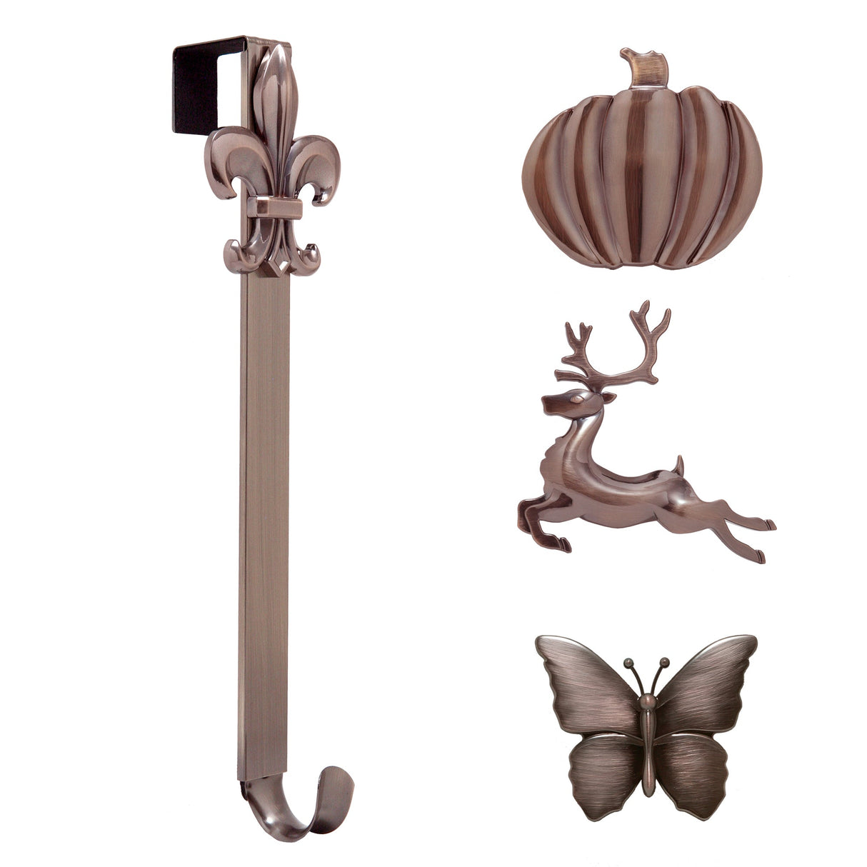 Wreath Hangers - Adapt?äó Adjustable Length Wreath Hanger With 4 Interchangeable Icons - Oil-Rubbed Bronze