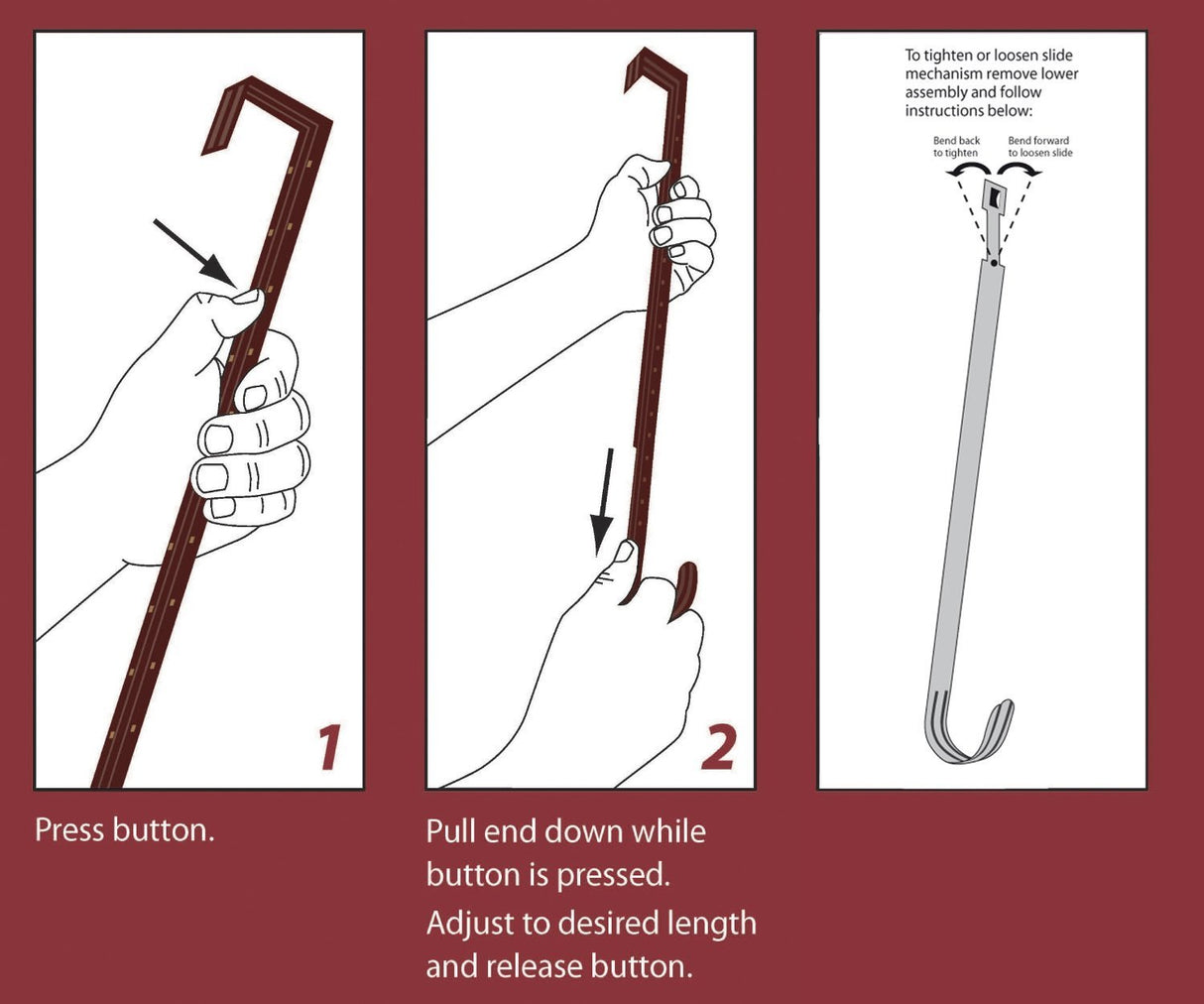 Wreath Hangers - Adapt™ Adjustable Wreath Hanger, Top & Length Adjustable With 4 Interchangeable Icons - Black